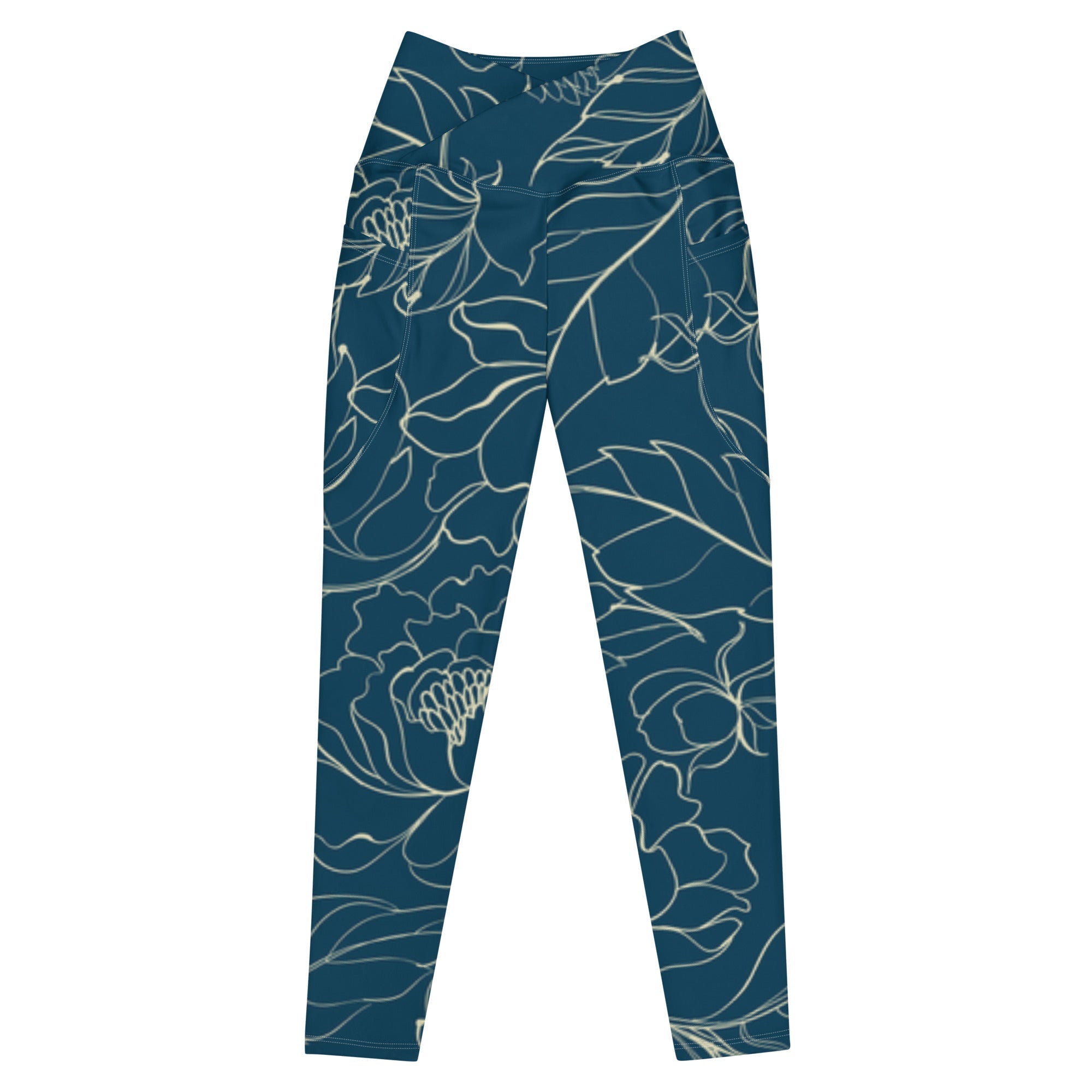 Botanical Energy (Crossover Leggings w/pockets - FB0017) - Trillii