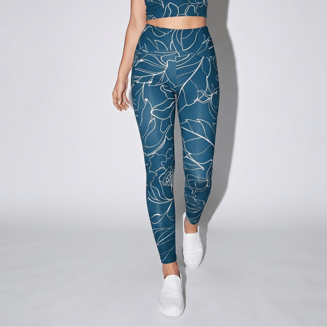 Botanical Energy (Crossover Leggings w/pockets - FB0017) - Trillii