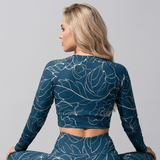 Botanical Energy (Long-sleeve Crop Top - FB0017) - Trillii