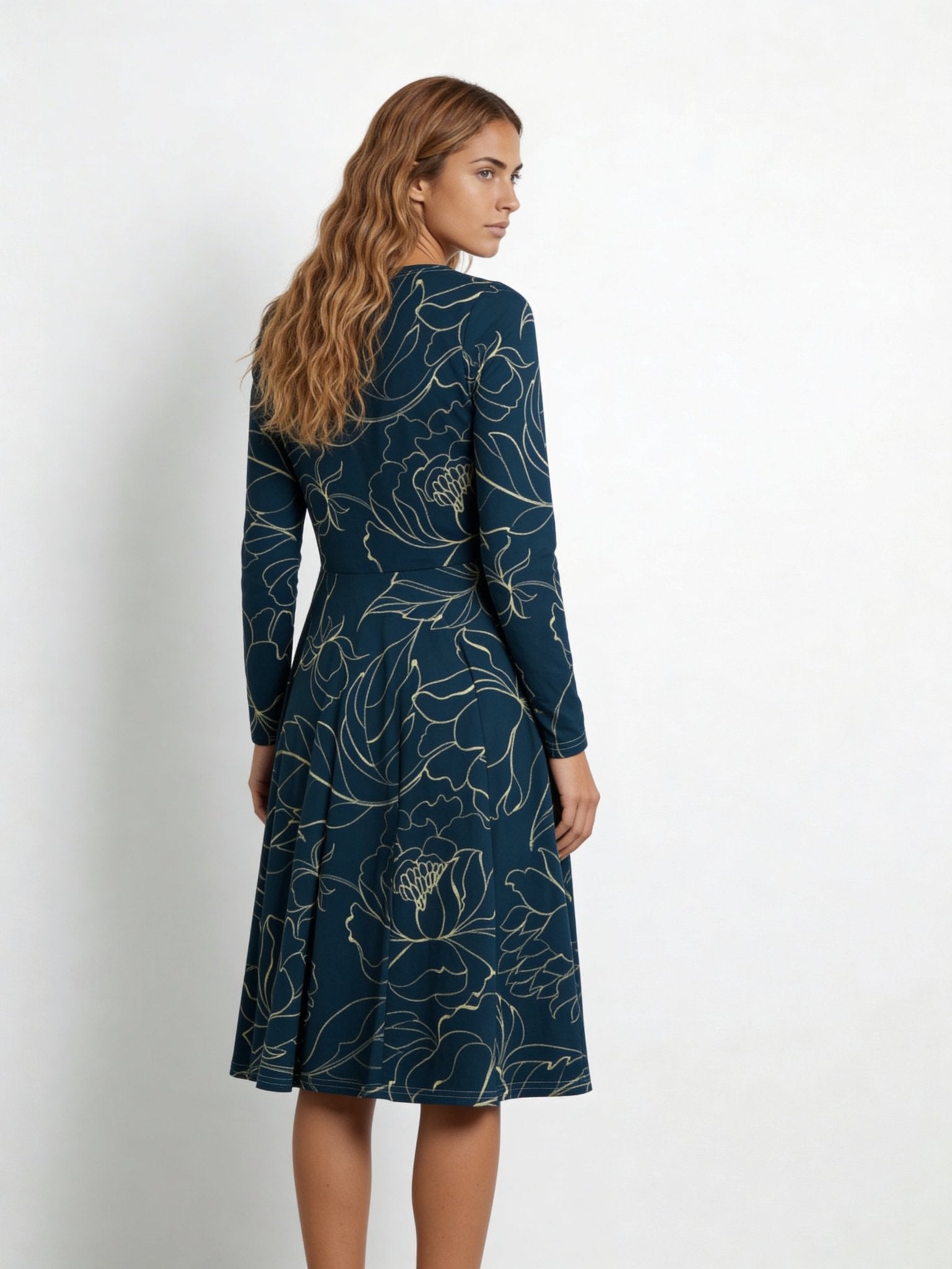 Botanical Energy (Midi Dress - FB0017) - Trillii