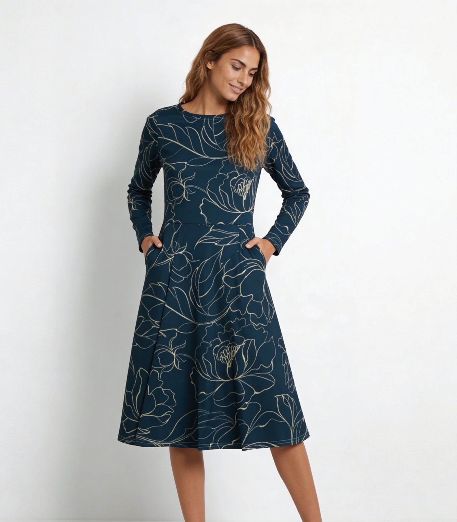 Botanical Energy (Midi Dress - FB0017) - Trillii