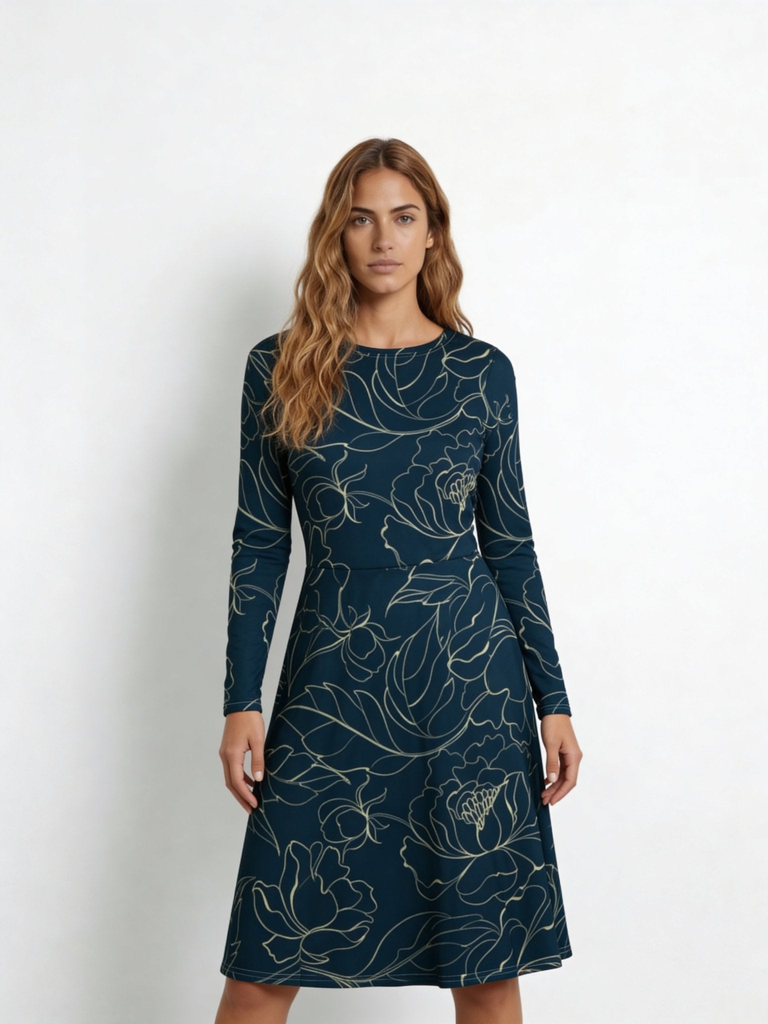 Botanical Energy (Midi Dress - FB0017) - Trillii