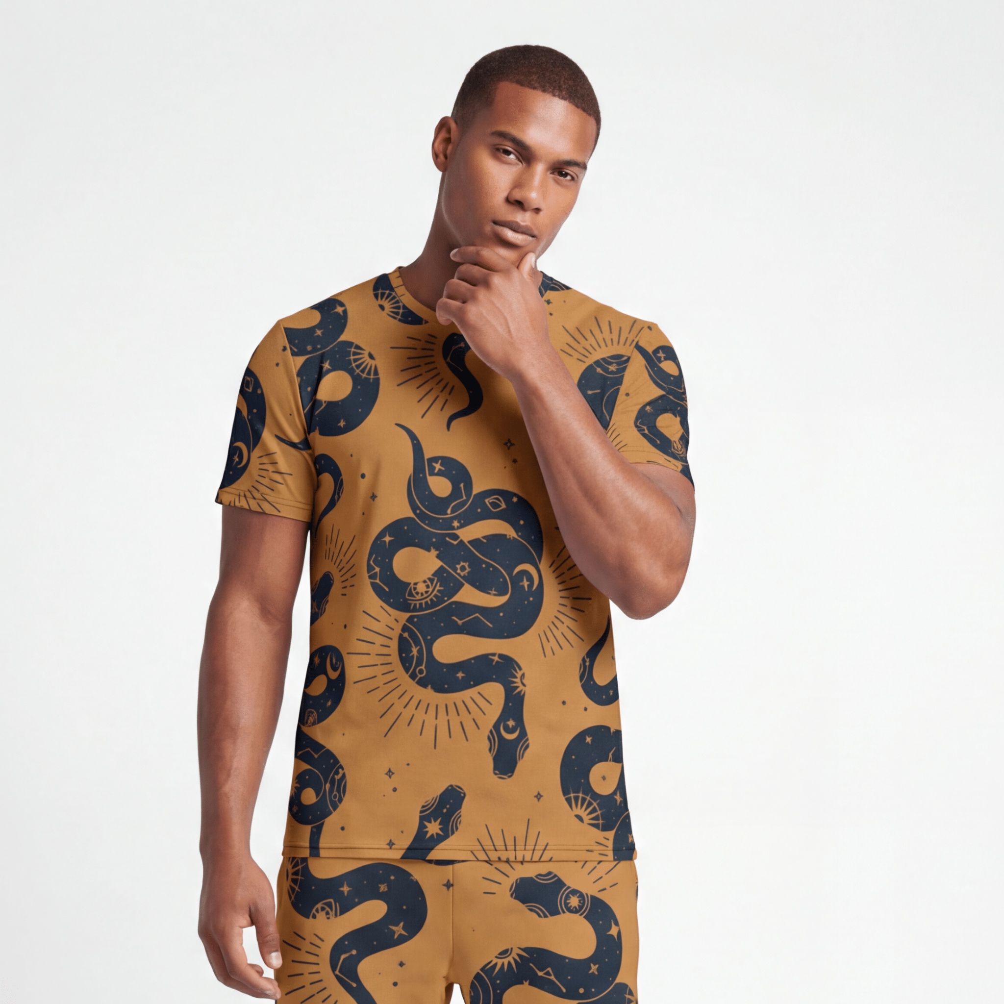Celestial Snake (Men's T-shirt - FB - 0098) - Trillii