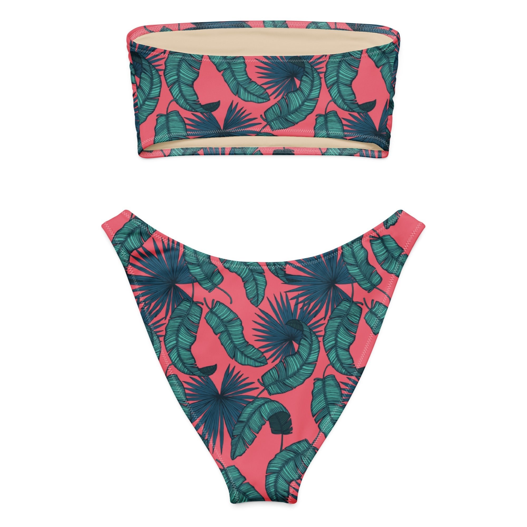 Crimson Feathers (Bandeau Bikini Set - FB0084) - Trillii