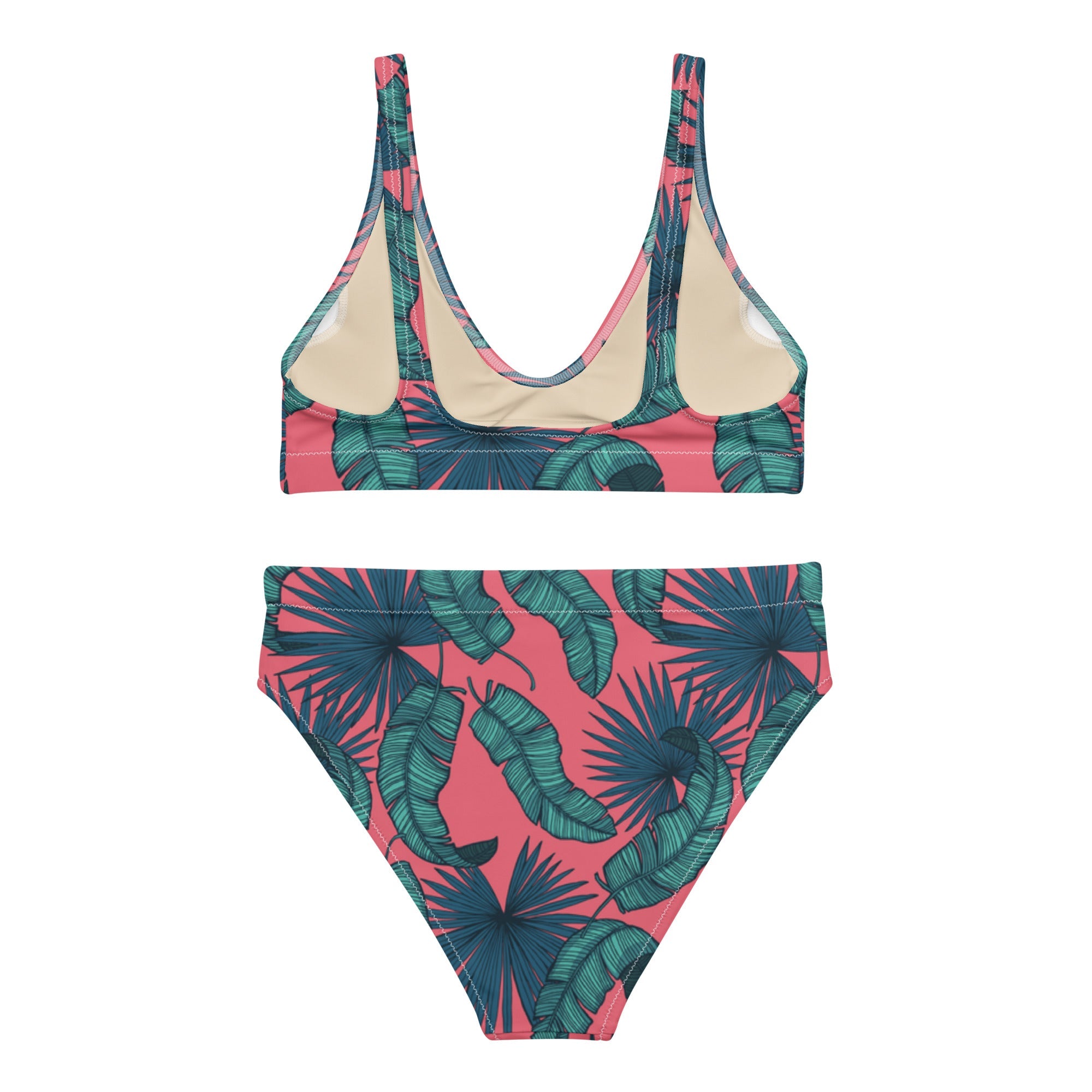 Crimson Feathers (High Waisted Bikini - FB0084) - Trillii