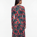Crimson Feathers (Midi Dress - FB0084) - Trillii
