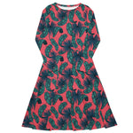 Crimson Feathers (Midi Dress - FB0084) - Trillii