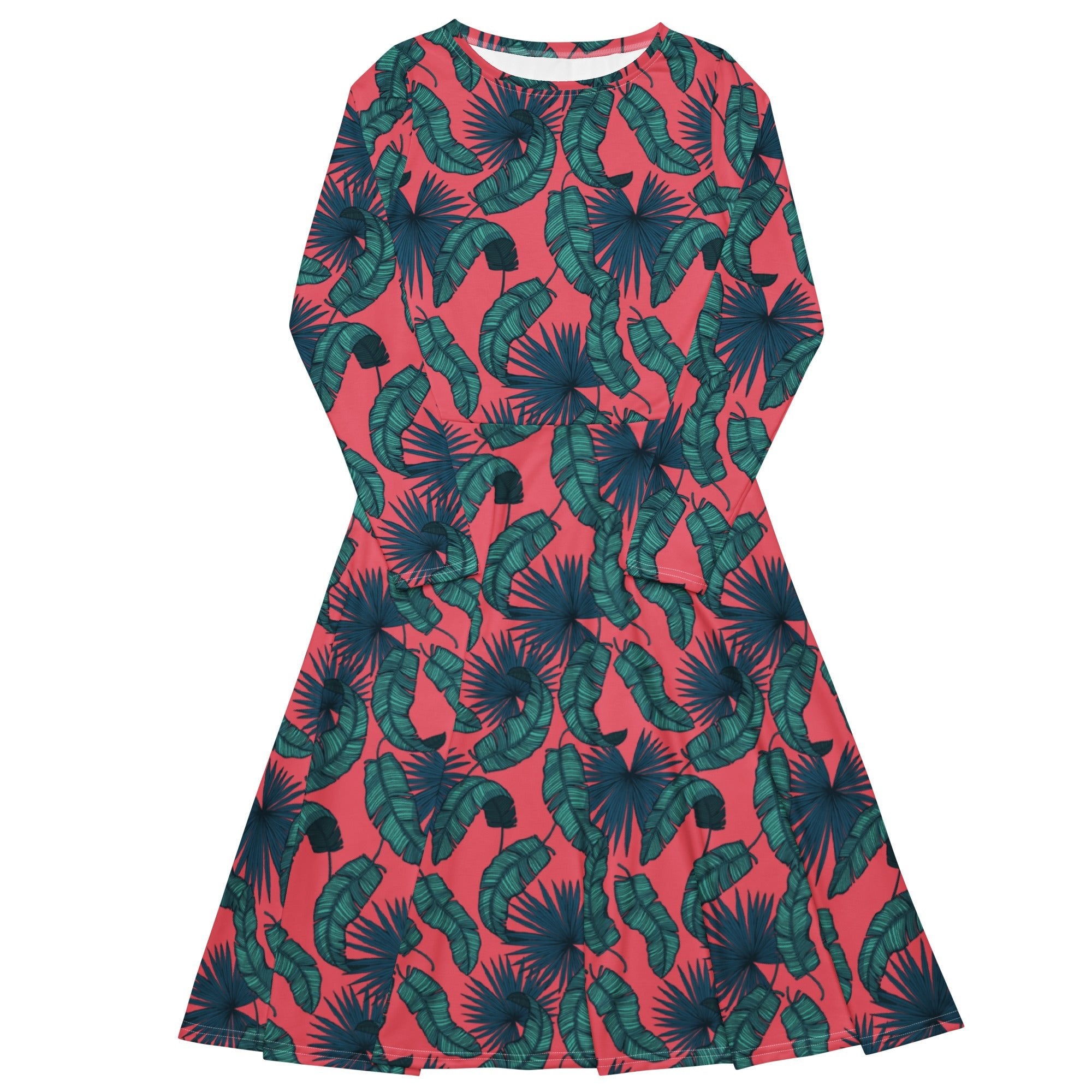 Crimson Feathers (Midi Dress - FB0084) - Trillii