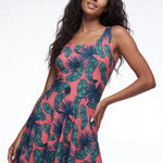 Crimson Feathers (Skater Dress - FB0084) - Trillii
