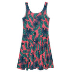 Crimson Feathers (Skater Dress - FB0084) - Trillii