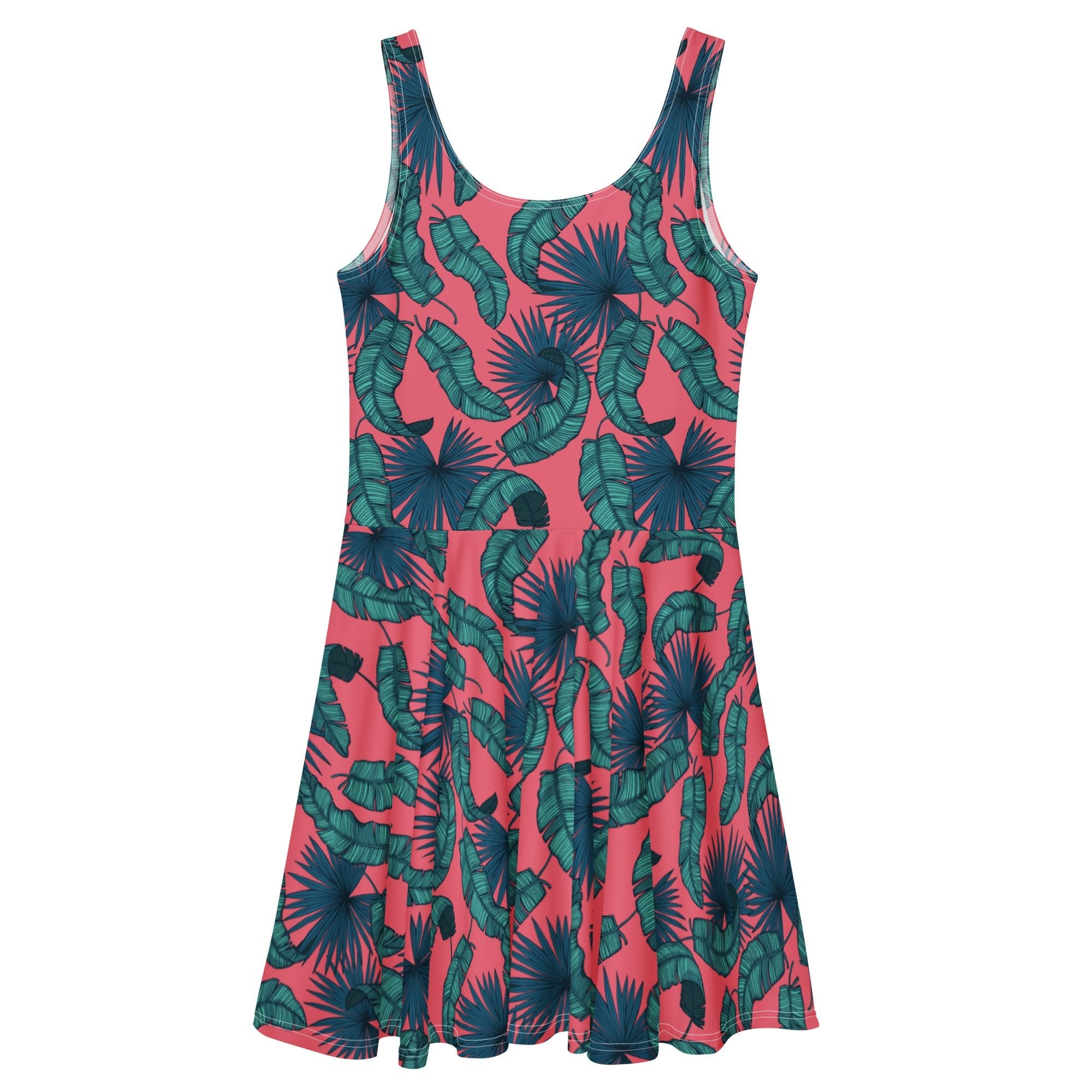 Crimson Feathers (Skater Dress - FB0084) - Trillii