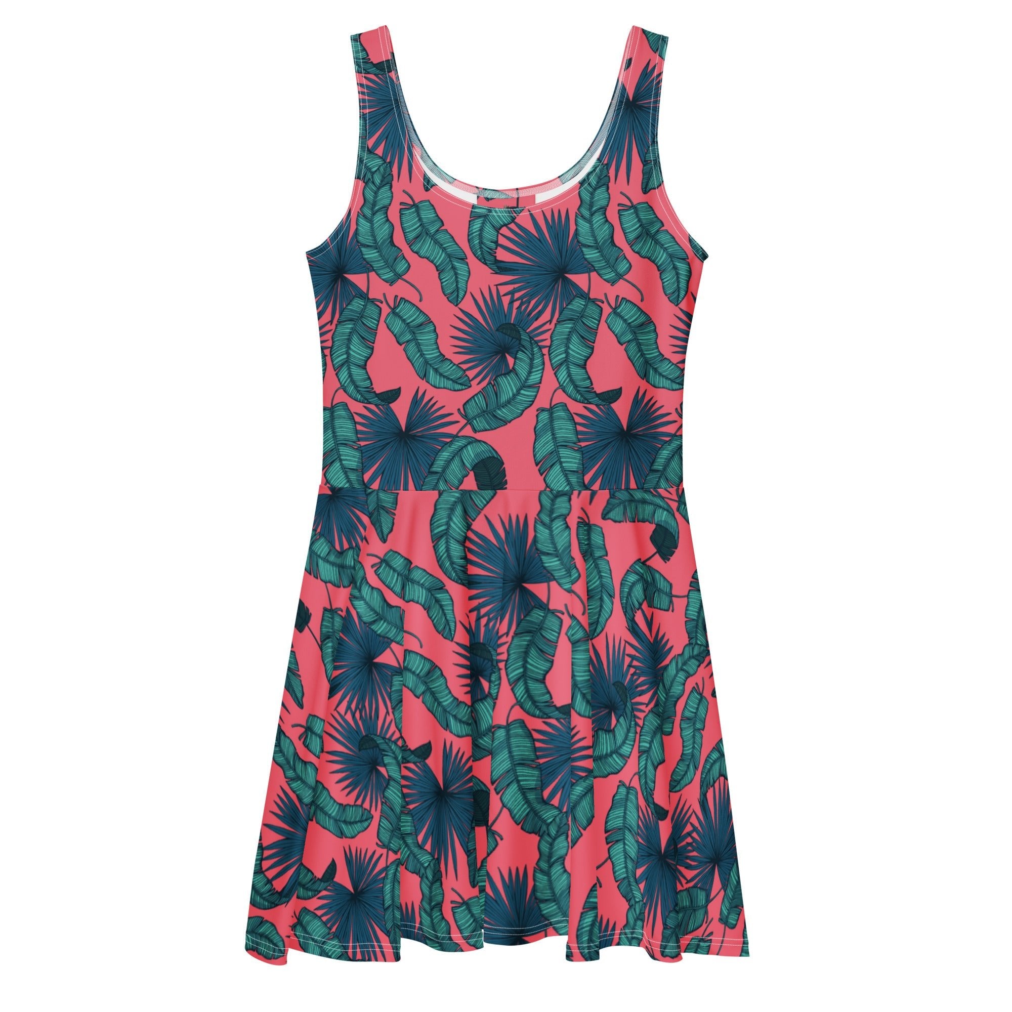 Crimson Feathers (Skater Dress - FB0084) - Trillii