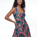 Crimson Feathers (Skater Dress - FB0084) - Trillii