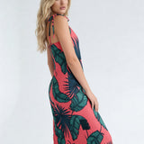 Crimson Feathers (Slip Dress - FB0084) - Trillii