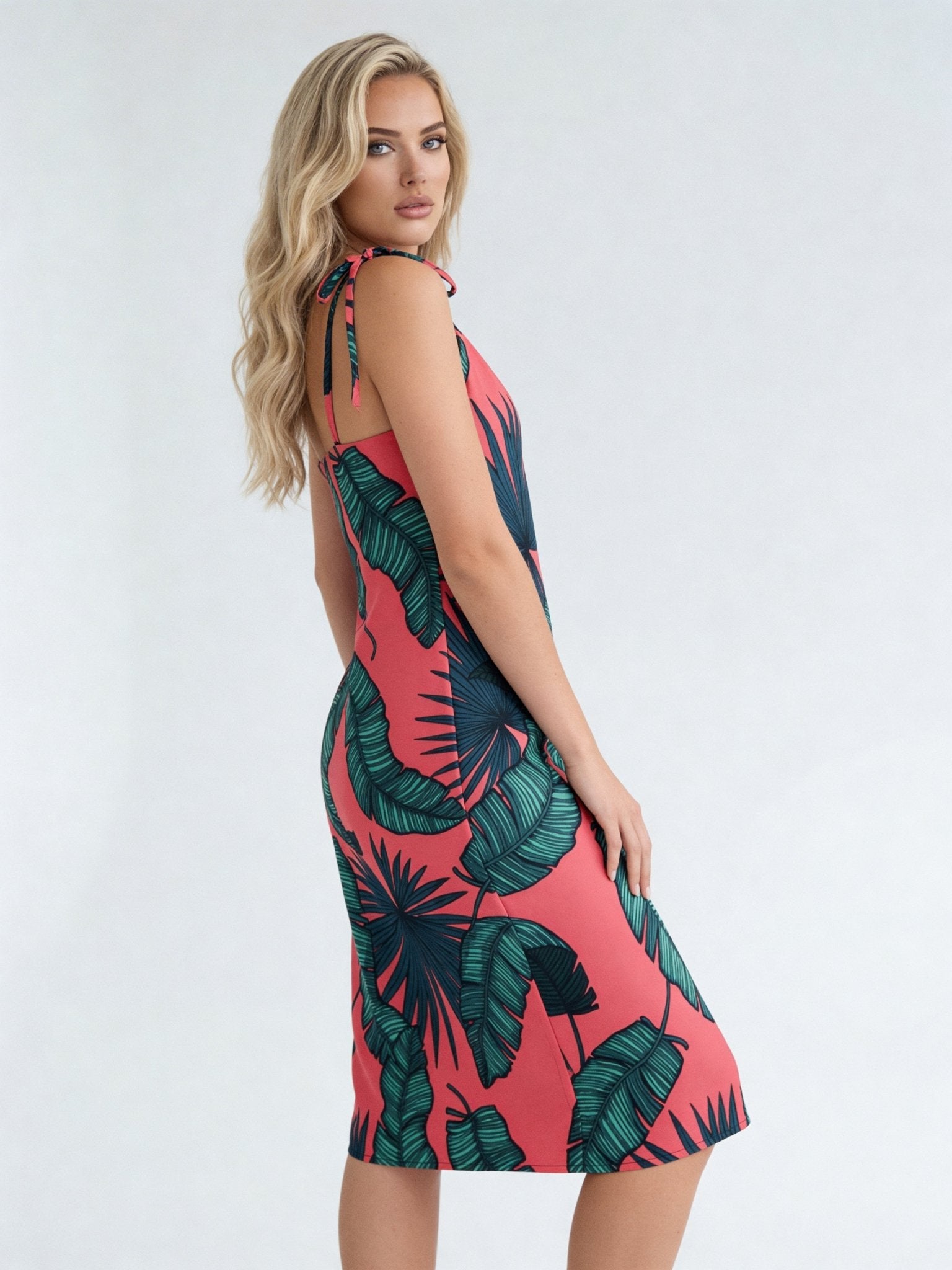 Crimson Feathers (Slip Dress - FB0084) - Trillii