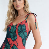 Crimson Feathers (Slip Dress - FB0084) - Trillii