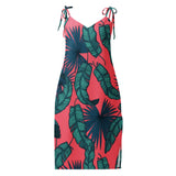Crimson Feathers (Slip Dress - FB0084) - Trillii