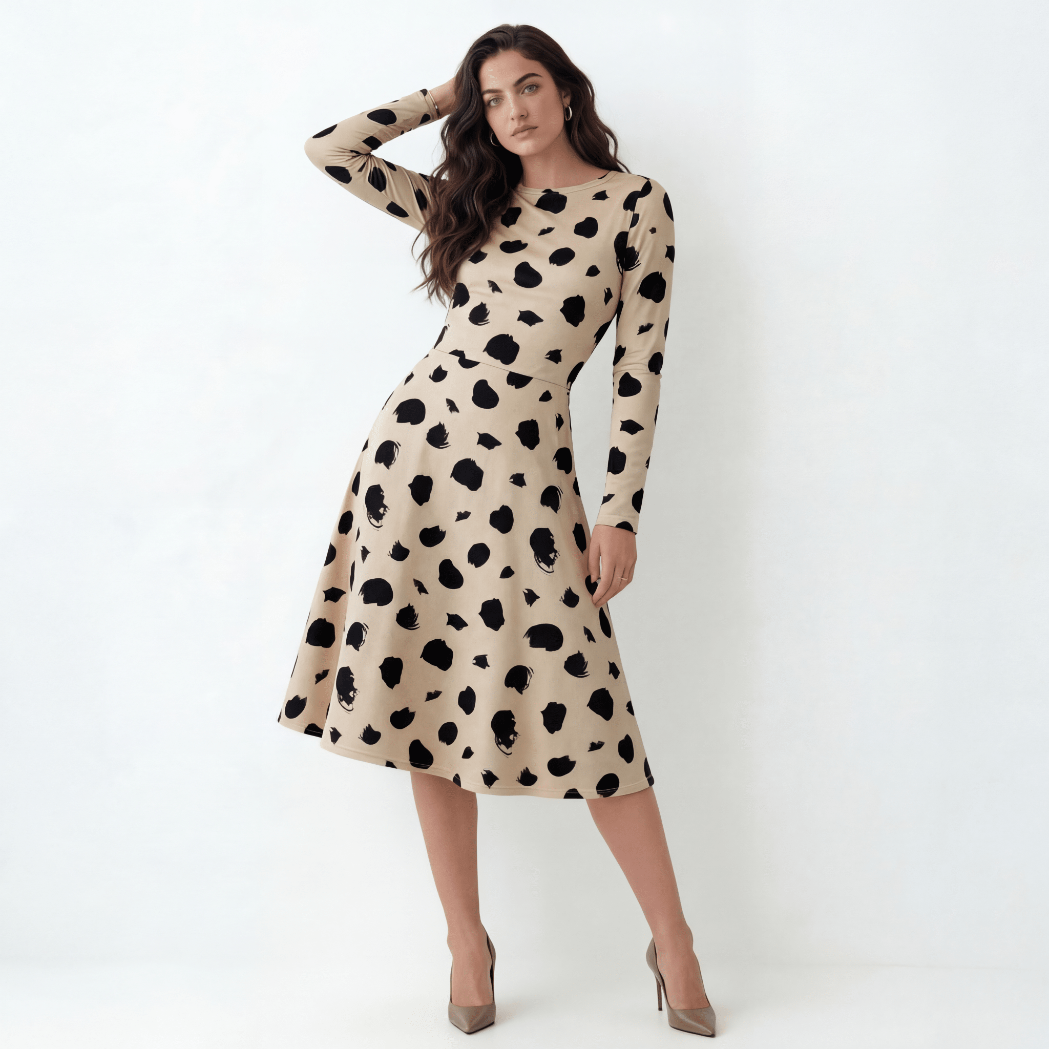 Dalmatian (Midi Dress - FB0079) - Trillii