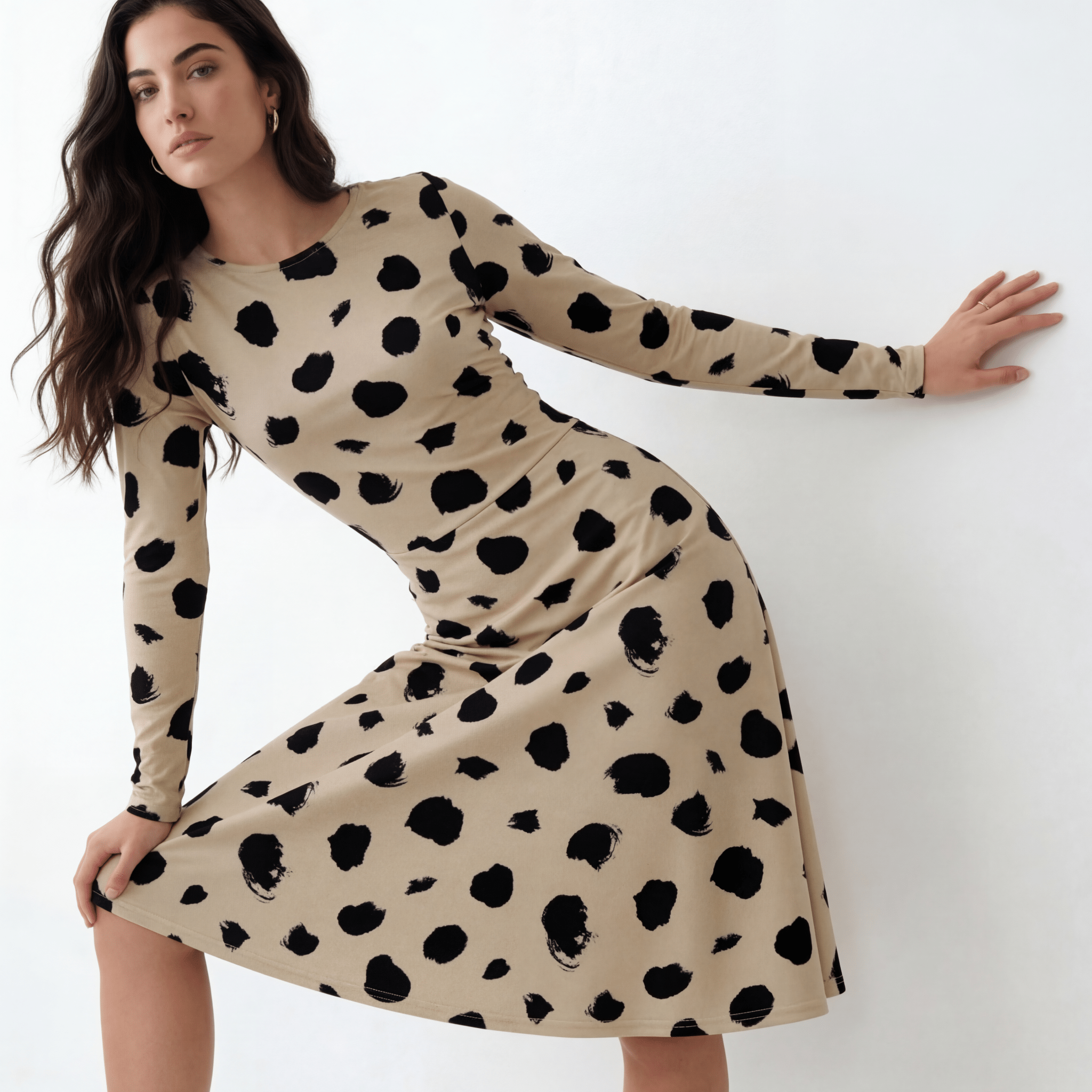 Dalmatian (Midi Dress - FB0079) - Trillii