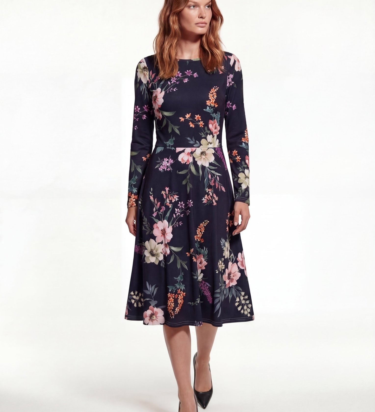 Dark Spring (Midi Dress - FB0082) - Trillii