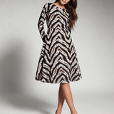 Diamond Zebra (Midi Dress - FB0085) - Trillii