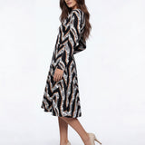 Diamond Zebra (Midi Dress - FB0085) - Trillii