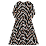 Diamond Zebra (Midi Dress - FB0085) - Trillii