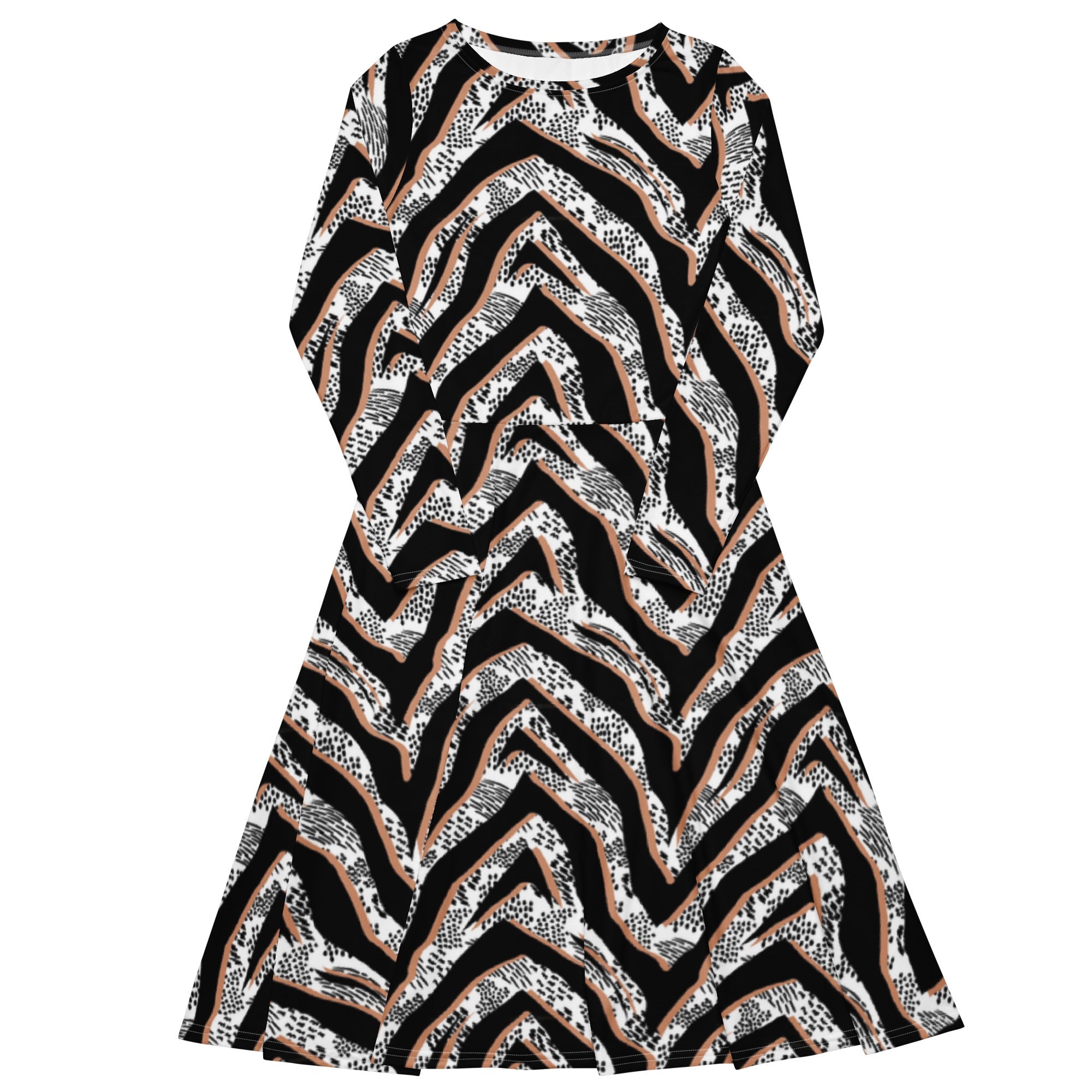 Diamond Zebra (Midi Dress - FB0085) - Trillii