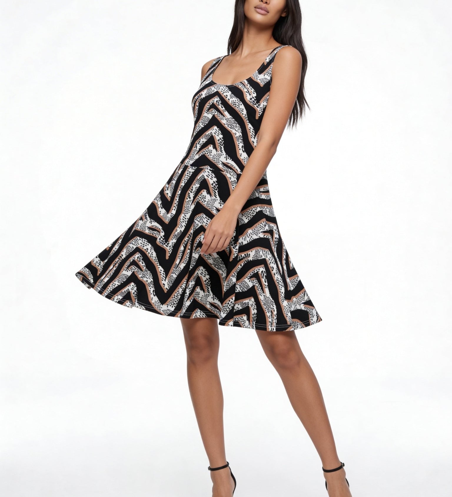 Diamond Zebra (Skater Dress - FB0085) - Trillii
