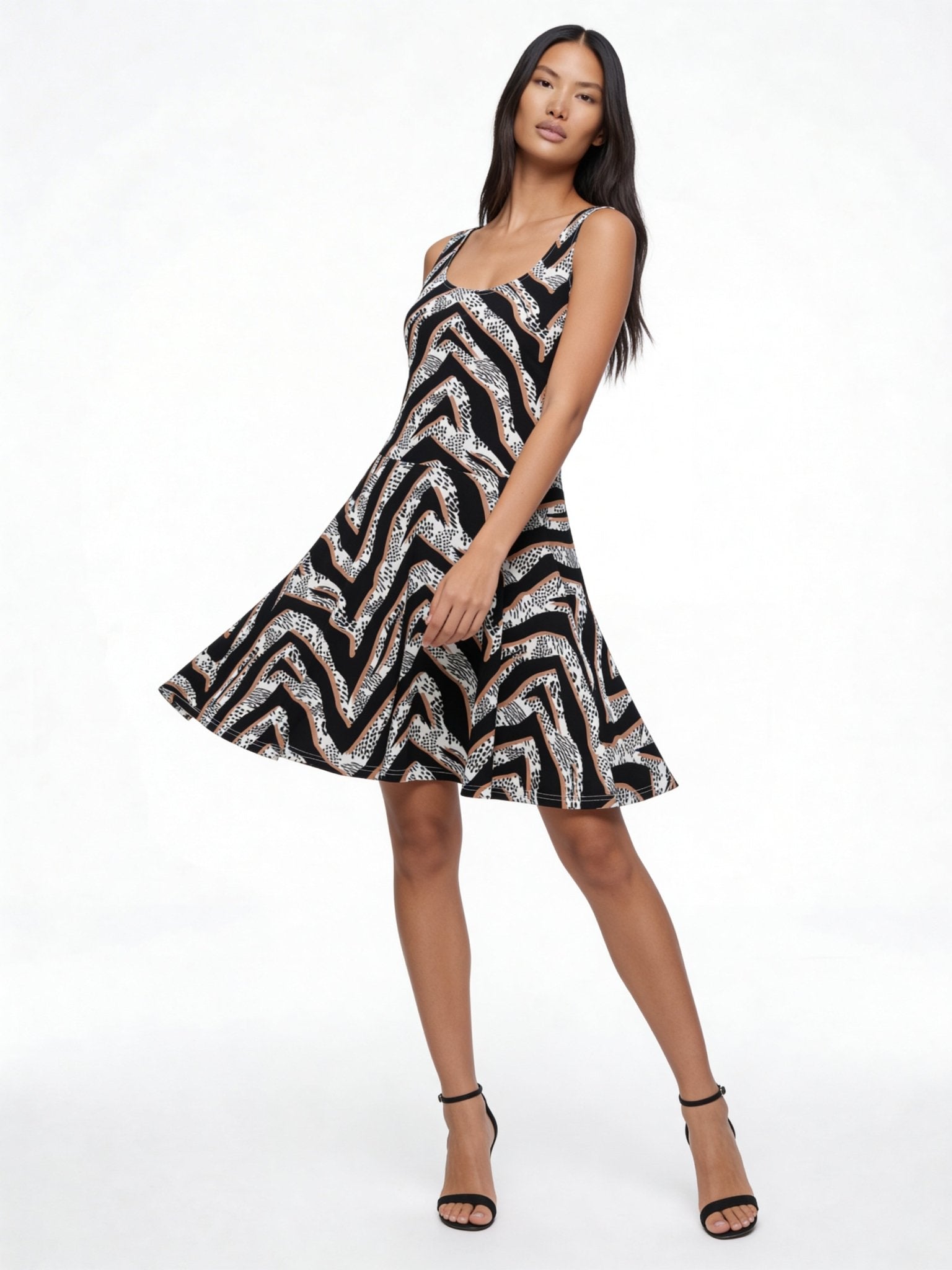 Diamond Zebra (Skater Dress - FB0085) - Trillii