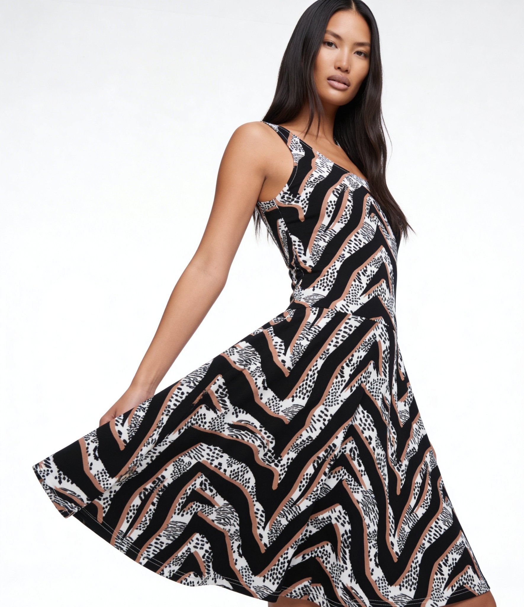 Diamond Zebra (Skater Dress - FB0085) - Trillii