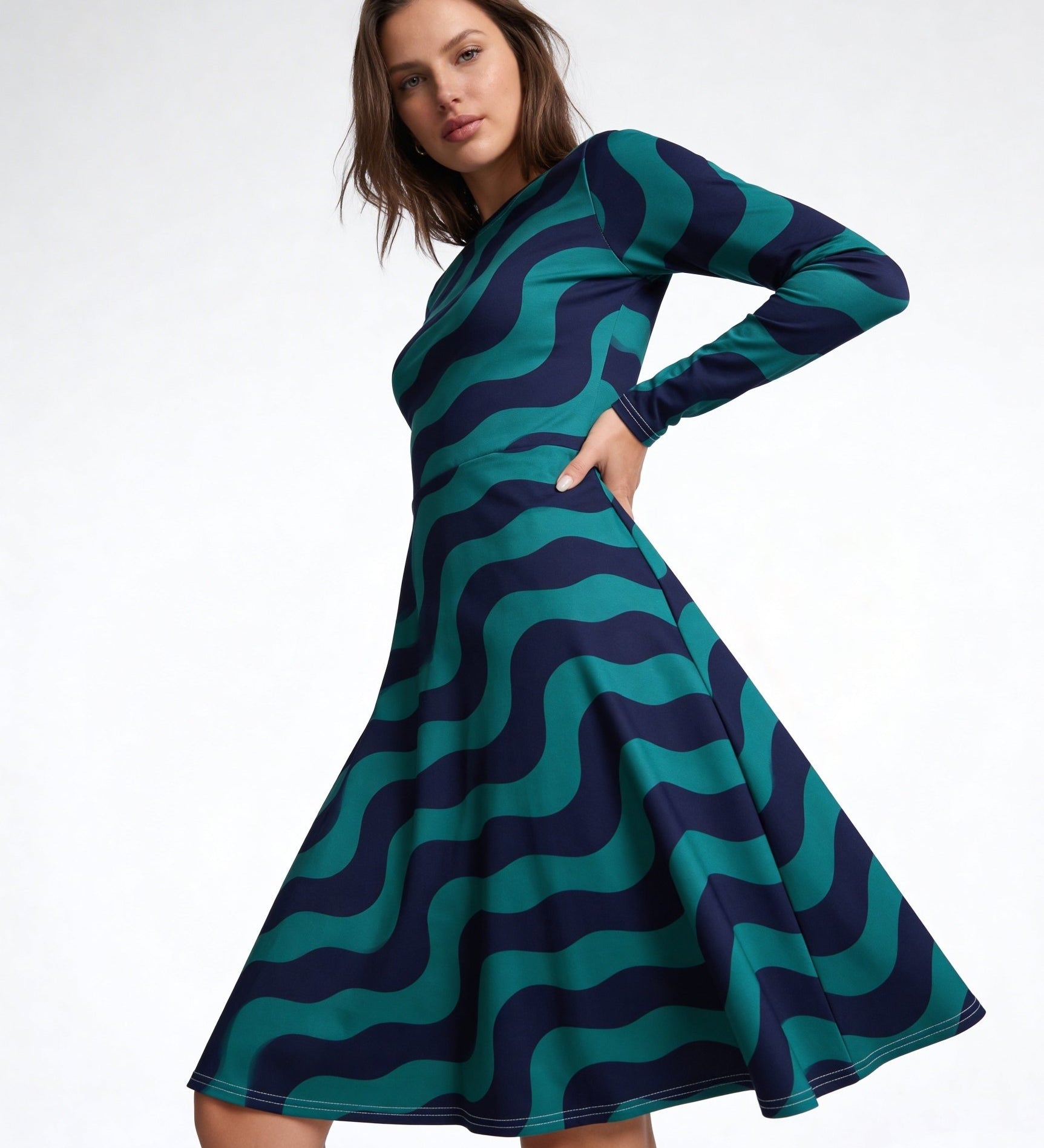 Feeling Blue (Midi Dress - FB0078) - Trillii