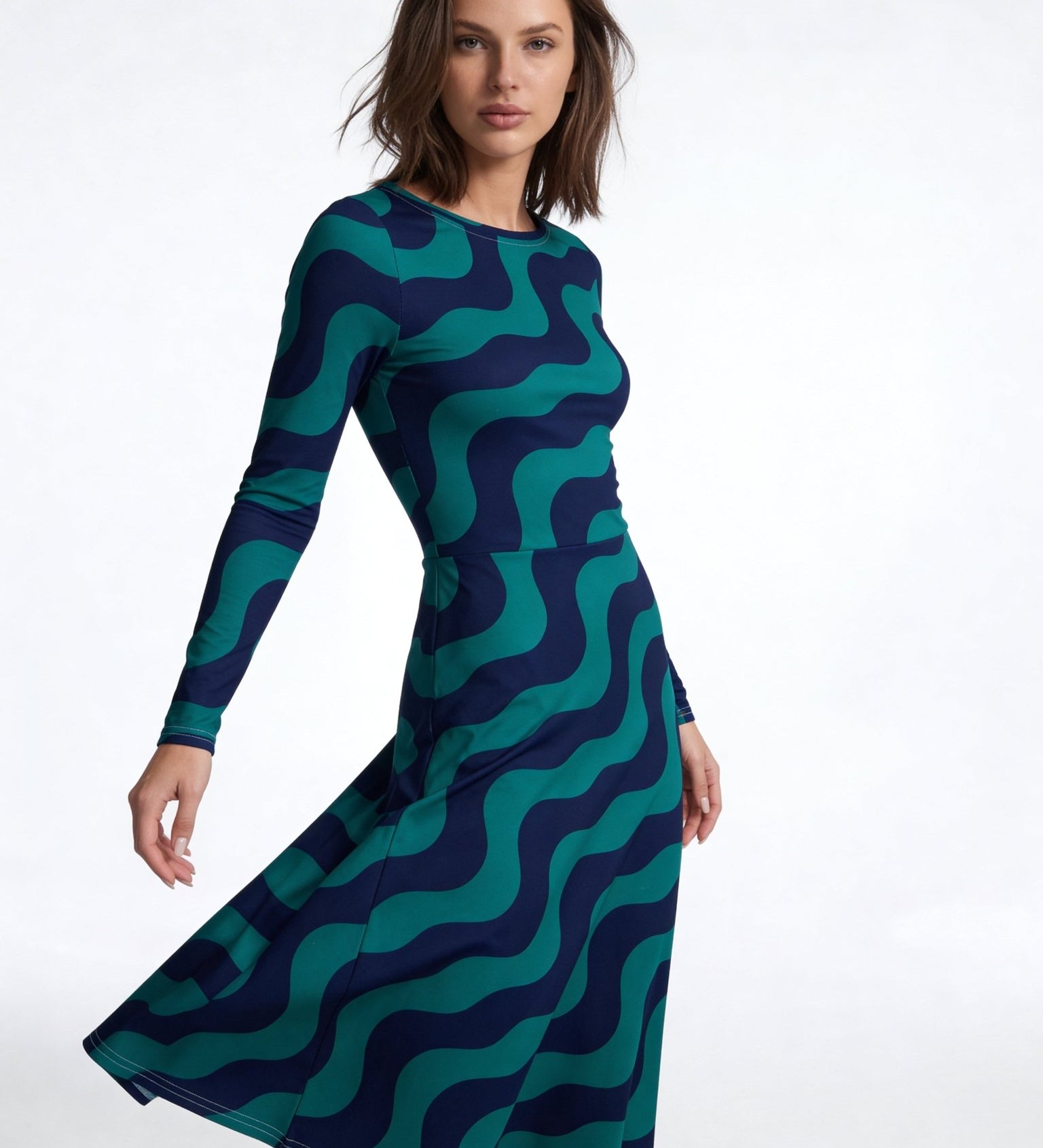 Feeling Blue (Midi Dress - FB0078) - Trillii