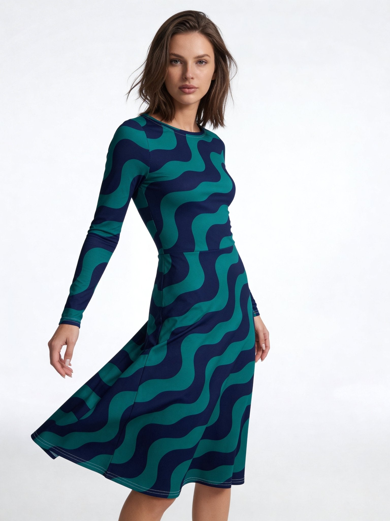 Feeling Blue (Midi Dress - FB0078) - Trillii
