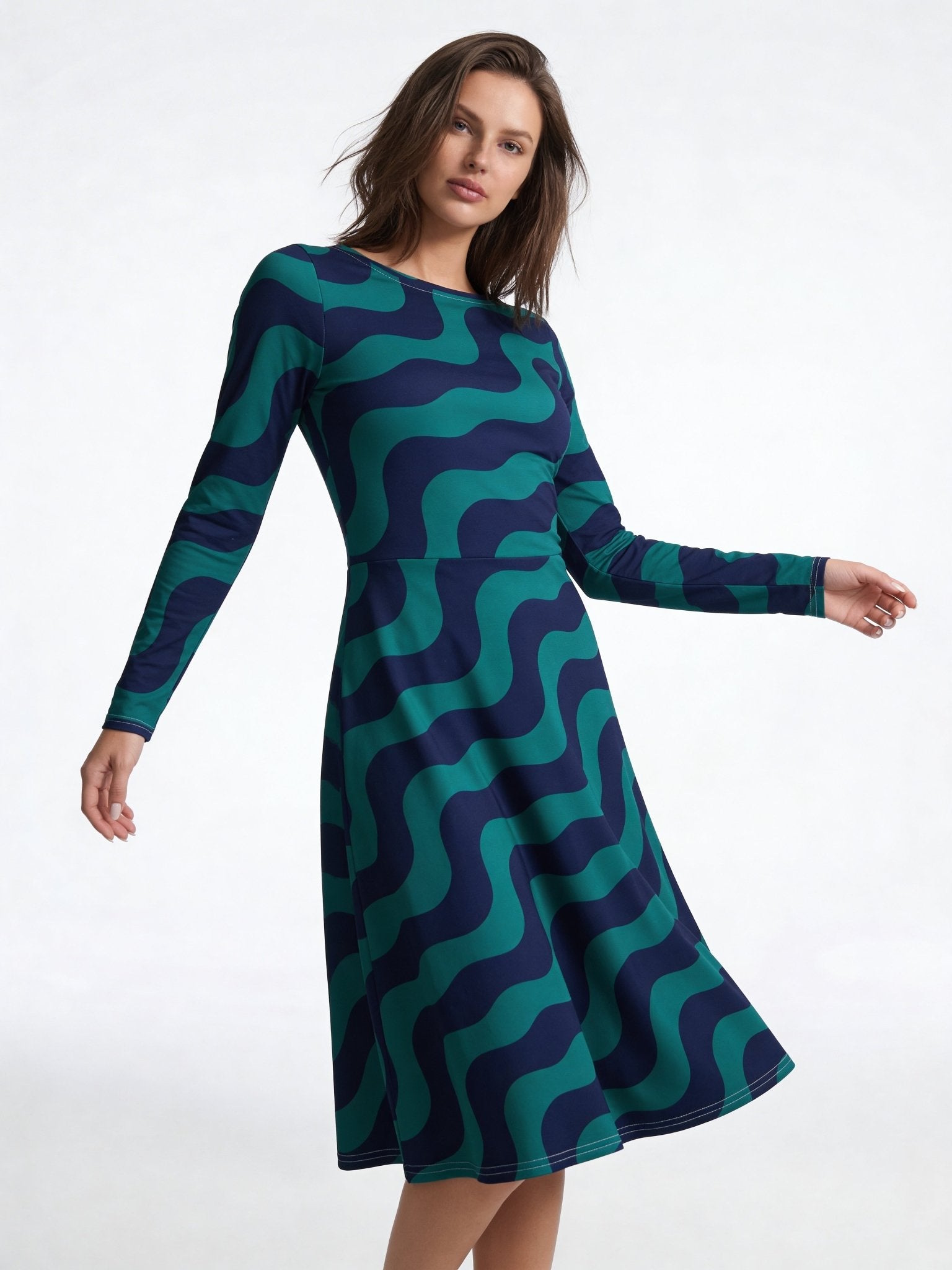 Feeling Blue (Midi Dress - FB0078) - Trillii