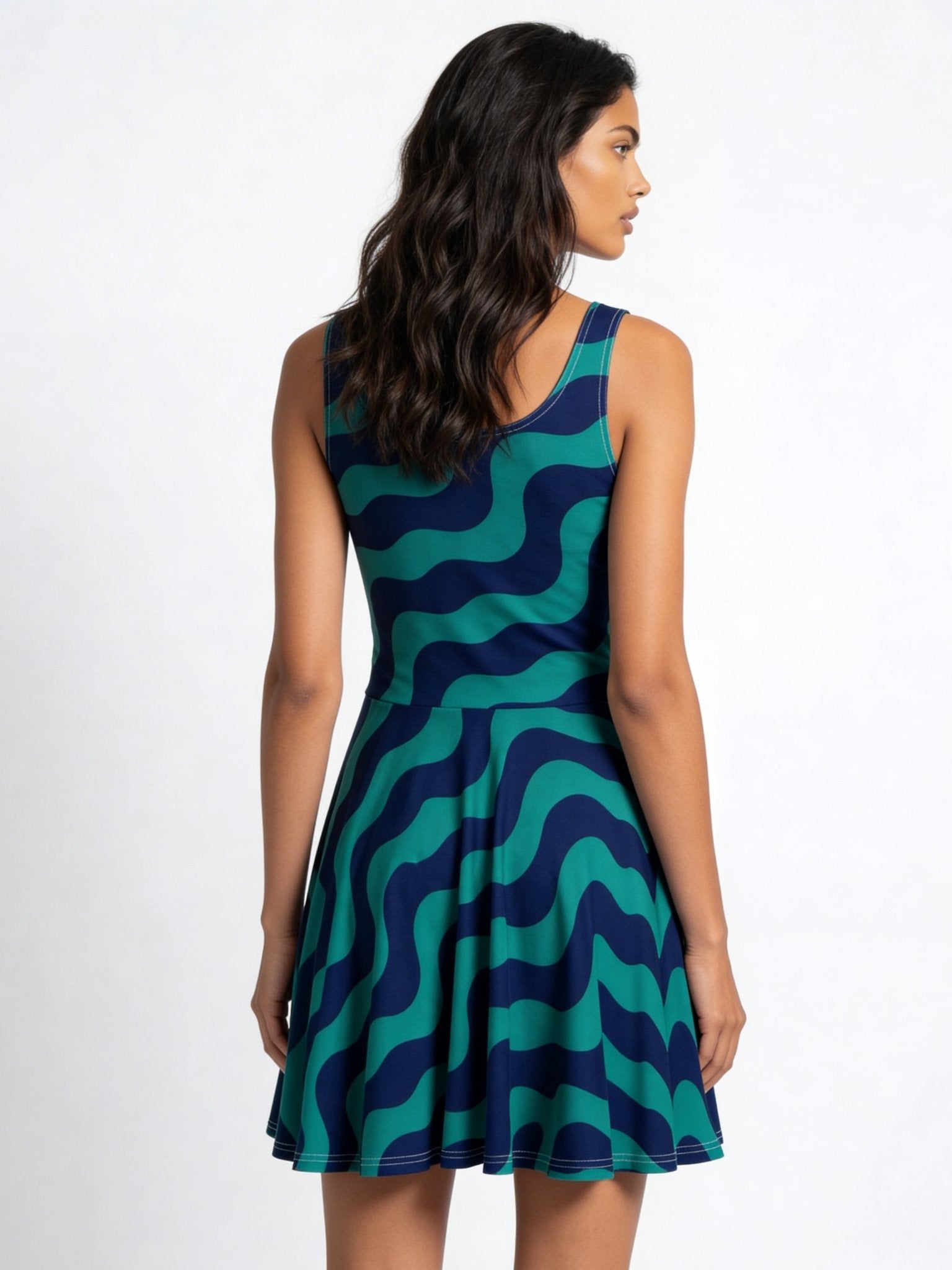 Feeling Blue (Skater Dress - FB0078) - Trillii