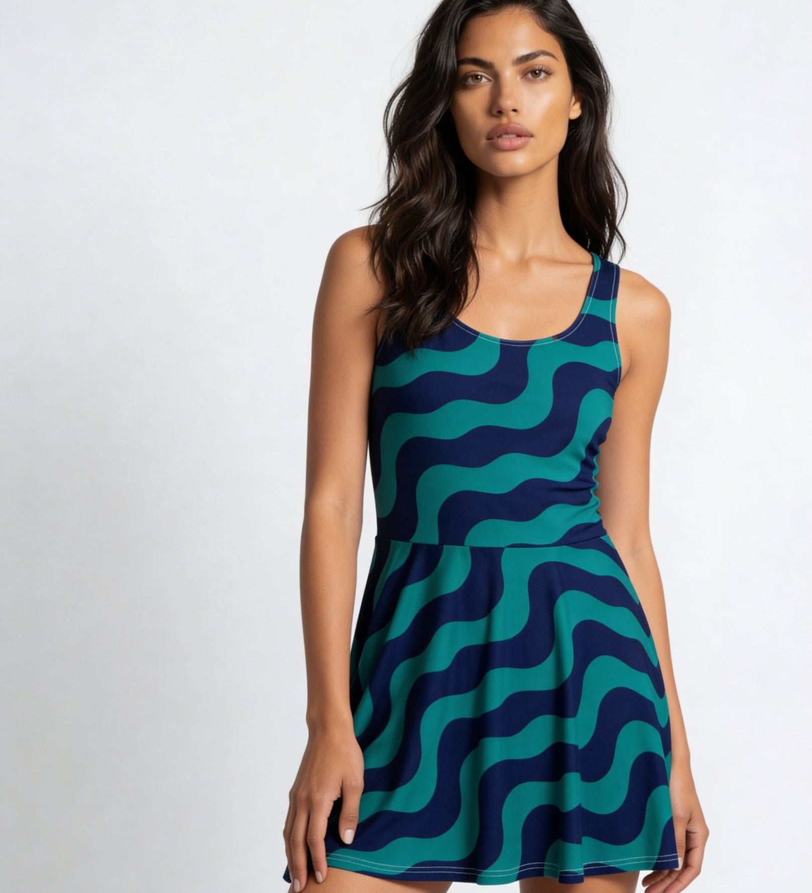 Feeling Blue (Skater Dress - FB0078) - Trillii