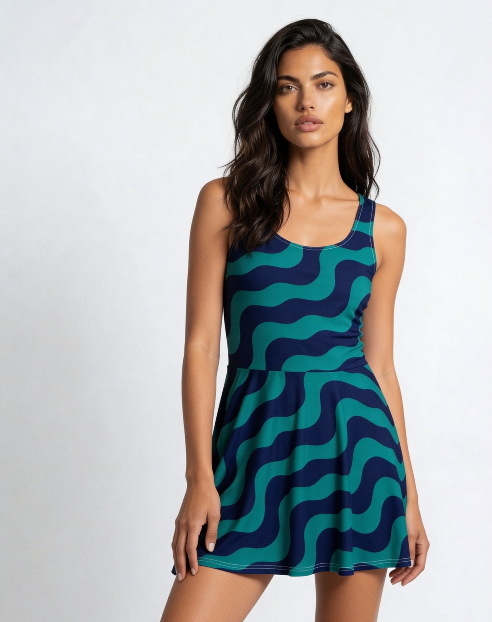 Feeling Blue (Skater Dress - FB0078) - Trillii