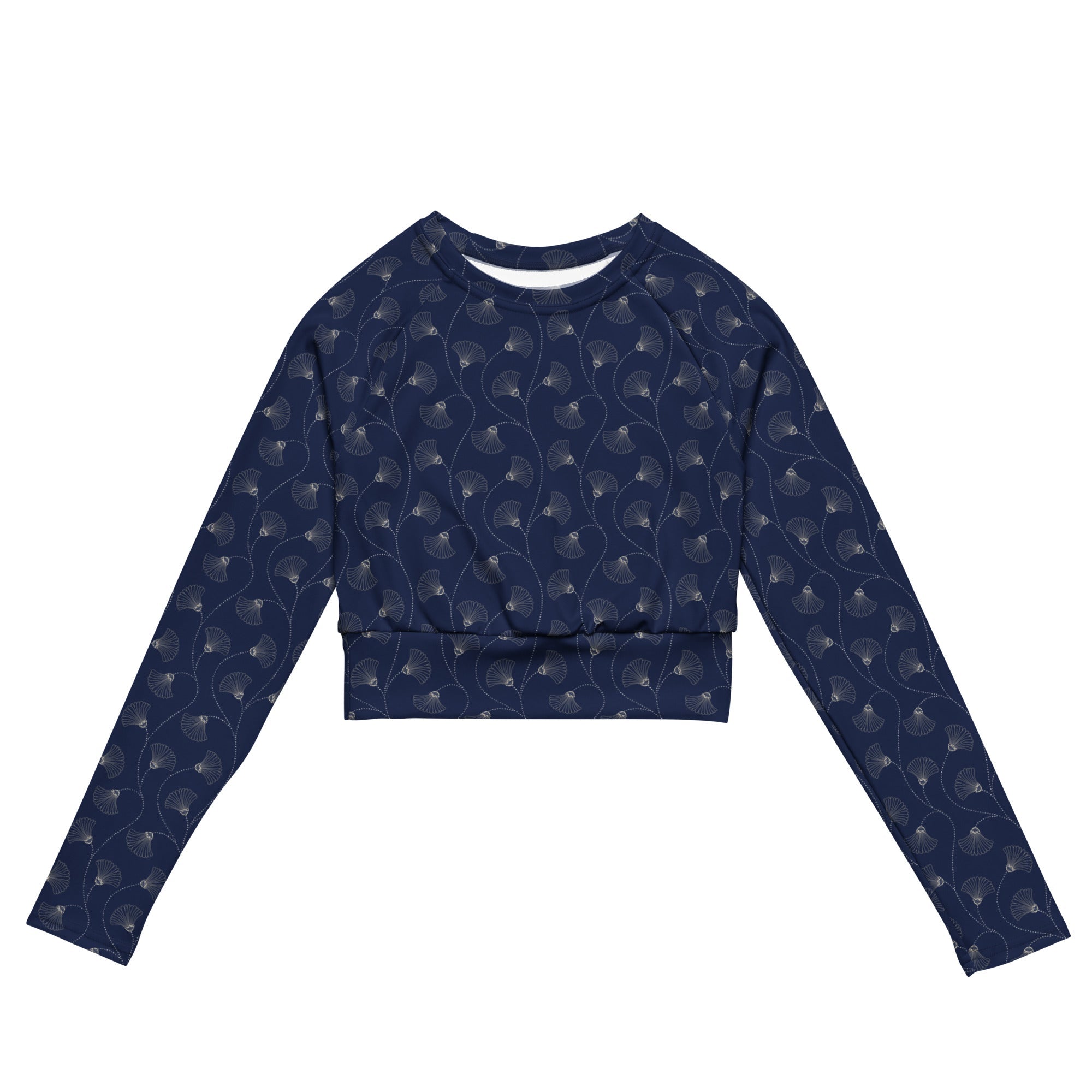 Imperial Bloom (Long Sleeve Cropped Top - FB0069) - Trillii