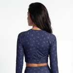 Imperial Bloom (Long Sleeve Cropped Top - FB0069) - Trillii
