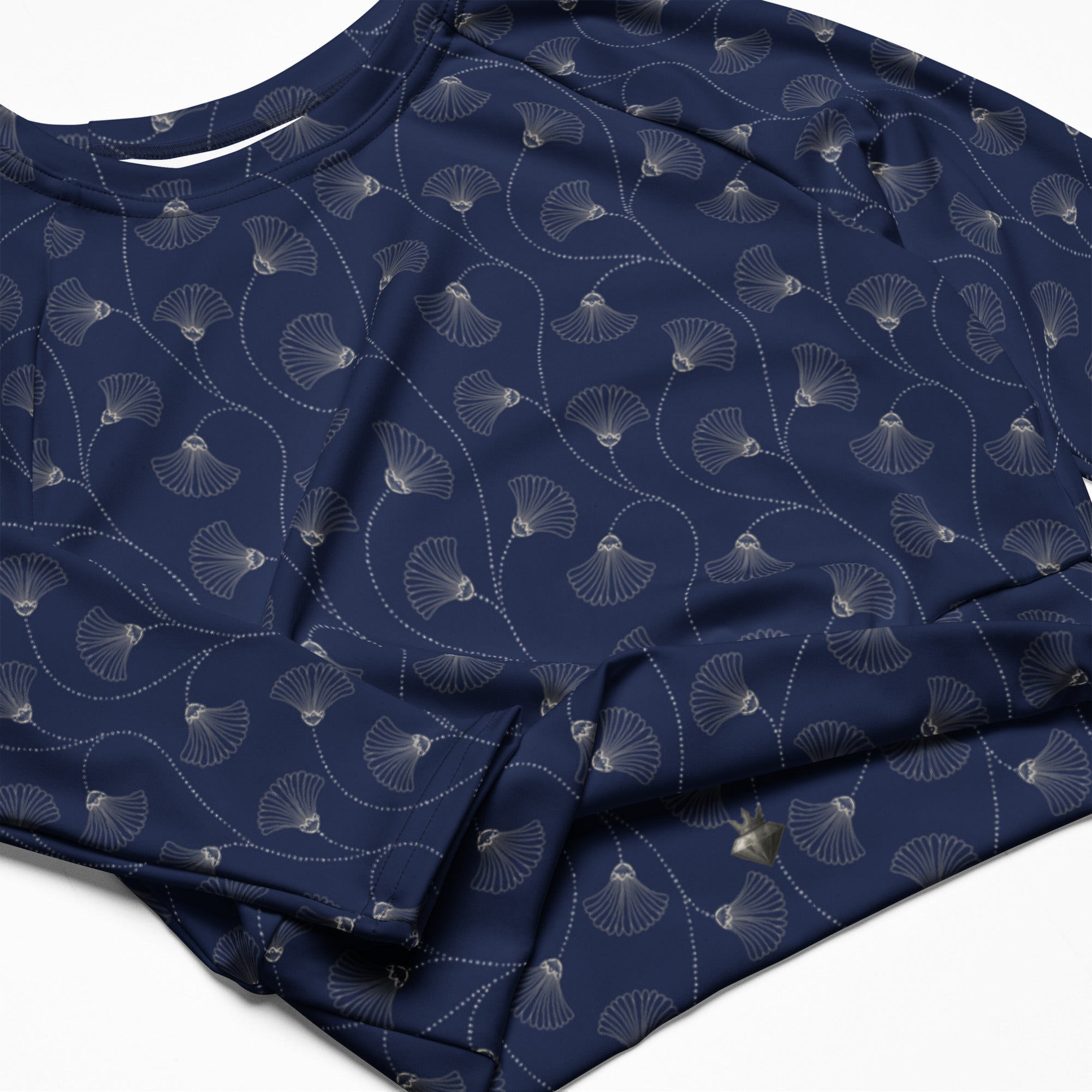 Imperial Bloom (Long Sleeve Cropped Top - FB0069) - Trillii