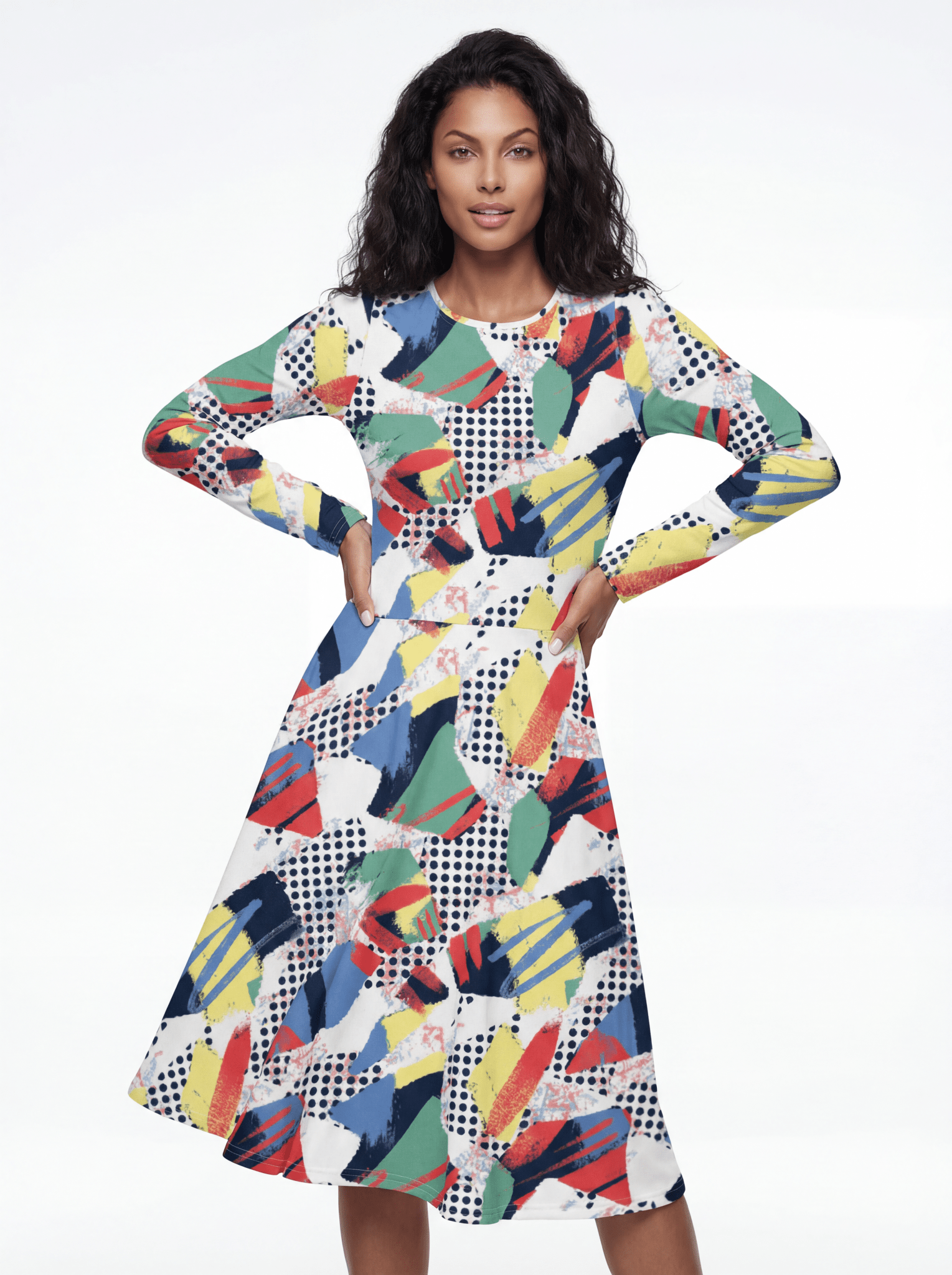 Living Color (Midi Dress - FB0094) - Trillii