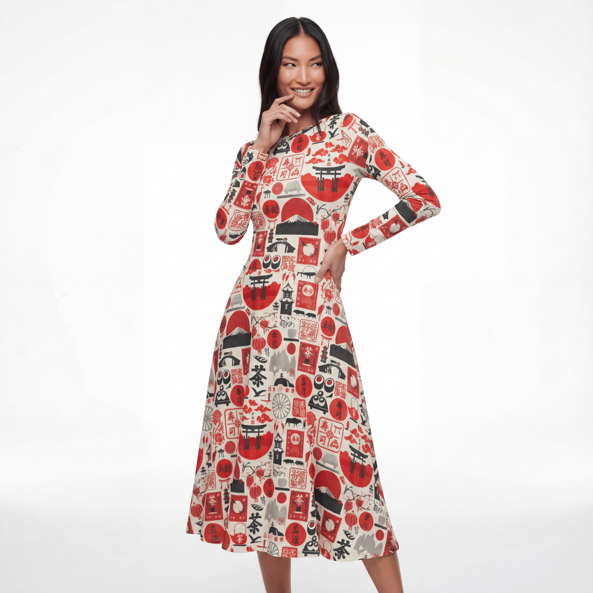 Made in China (Midi Dress - FB0088) - Trillii