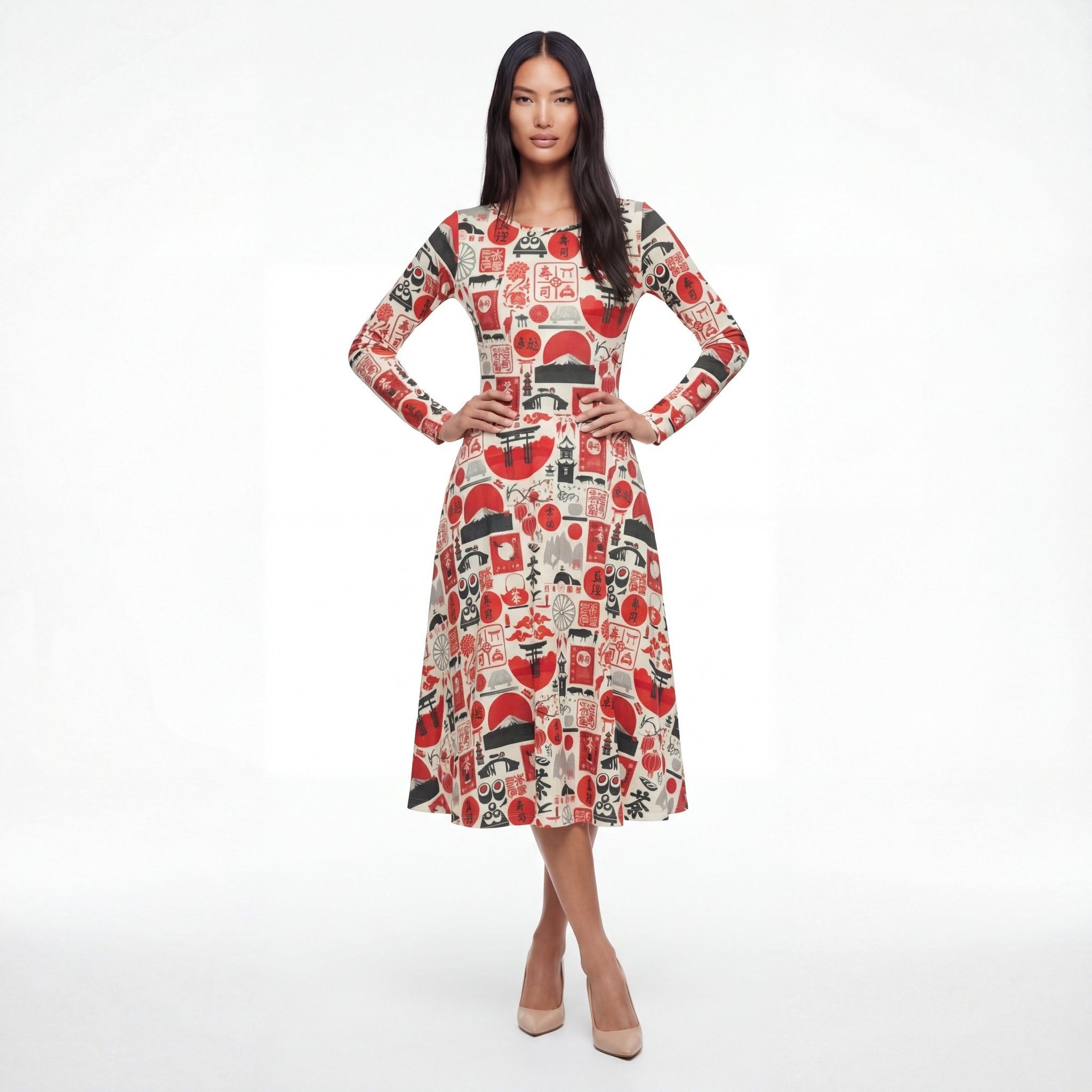 Made in China (Midi Dress - FB0088) - Trillii