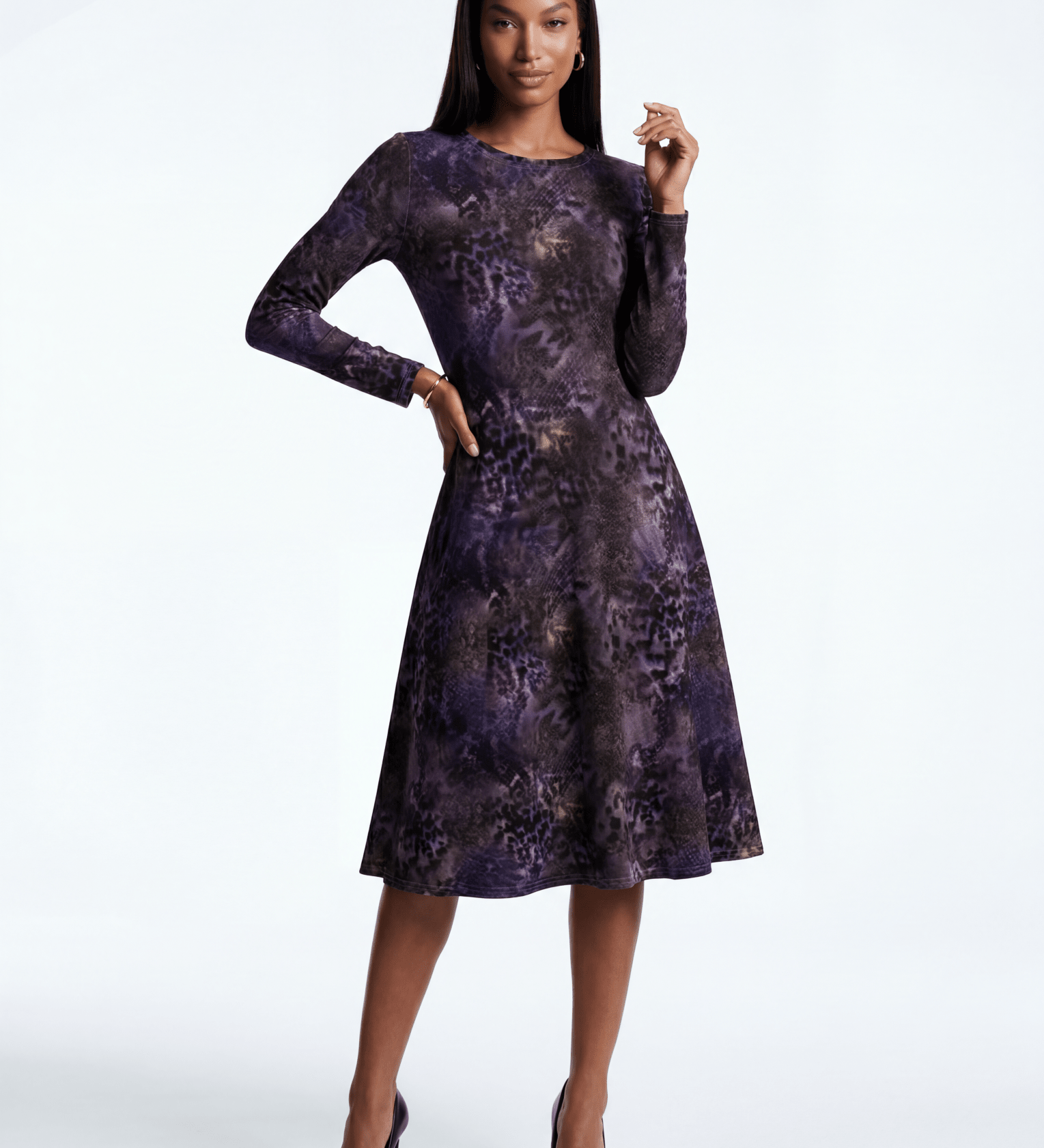 Midnight Reign (Midi Dress - FB0014) - Trillii