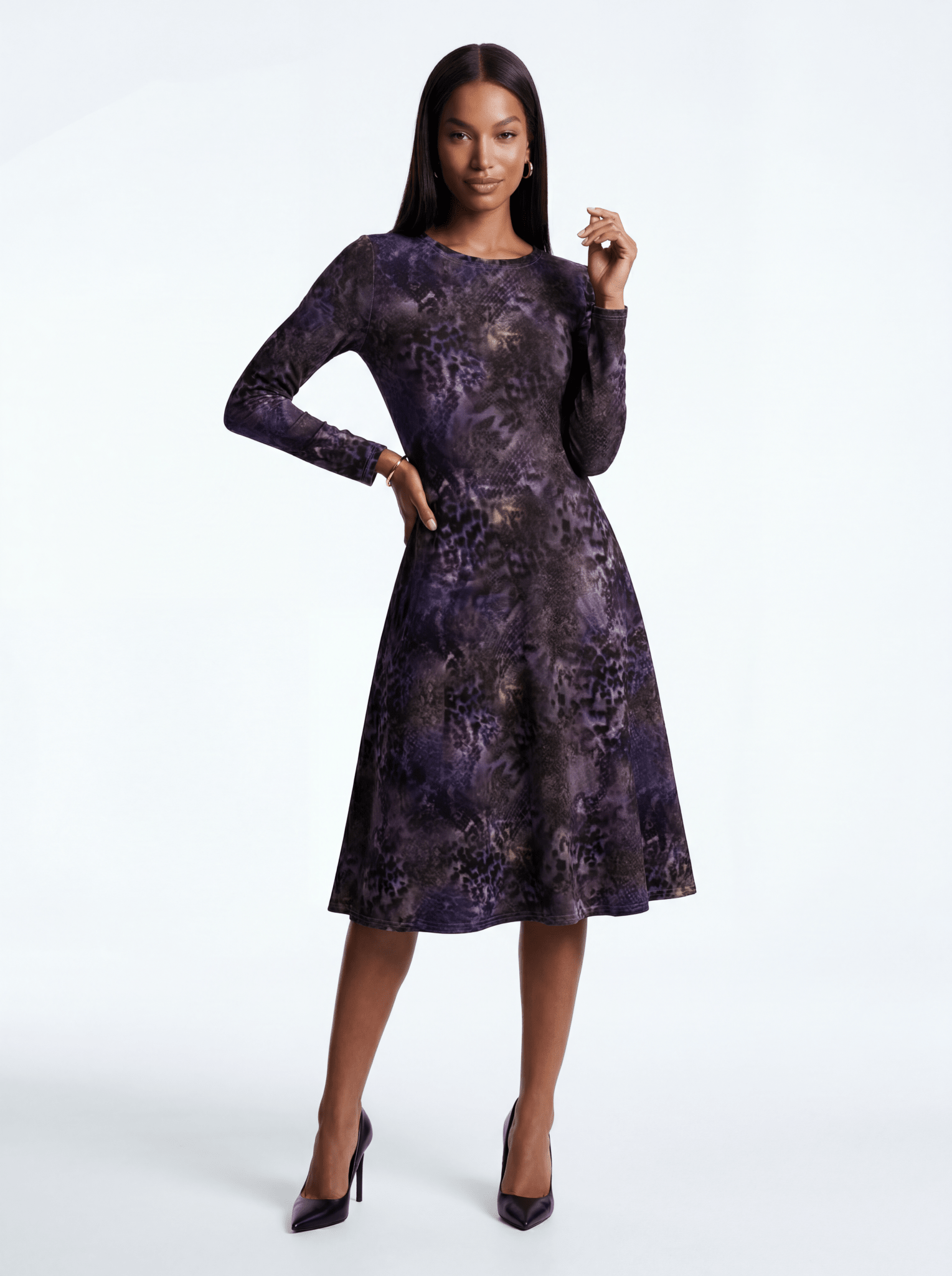 Midnight Reign (Midi Dress - FB0014) - Trillii
