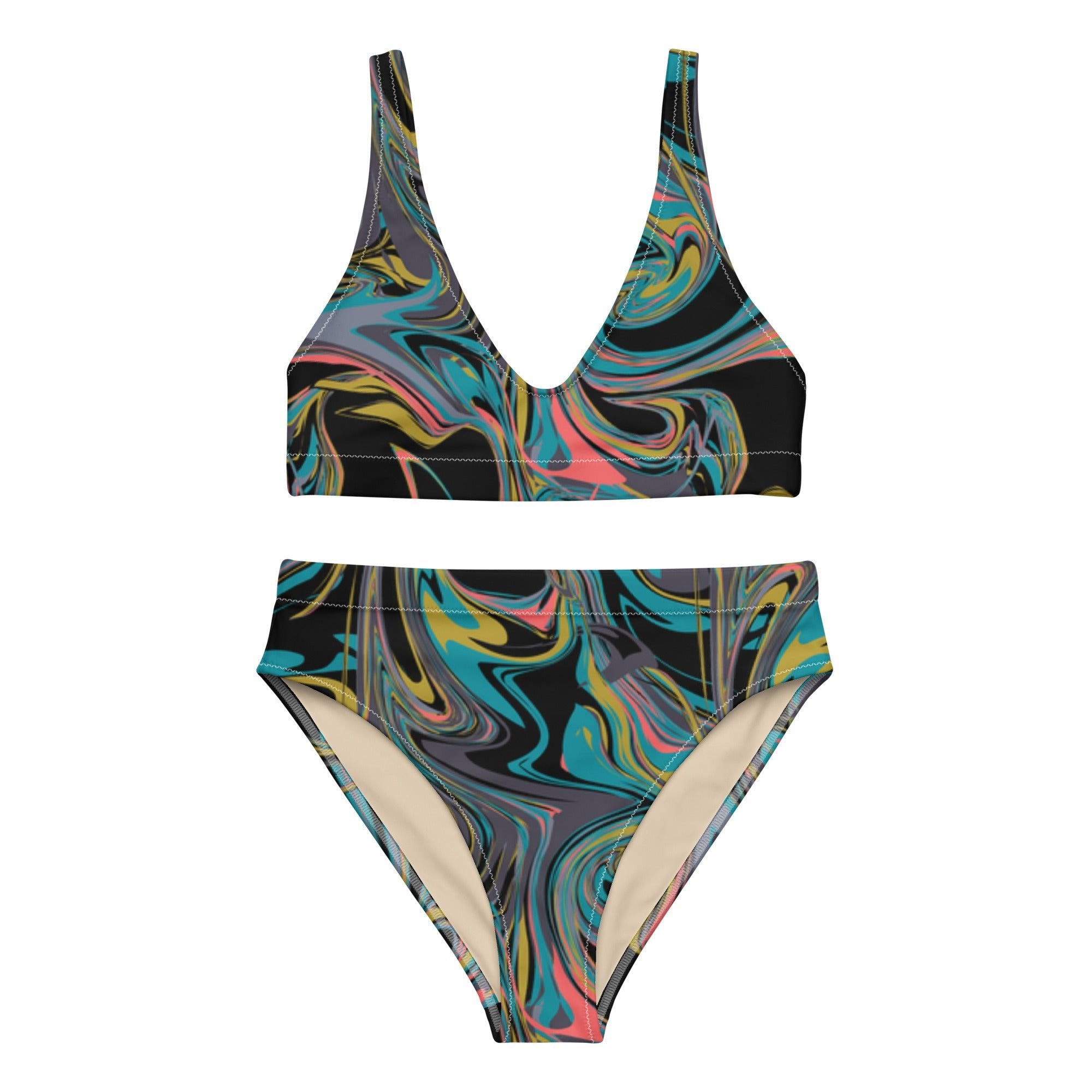 Mixed Paint (High Waisted Bikini - FB0108) - Trillii