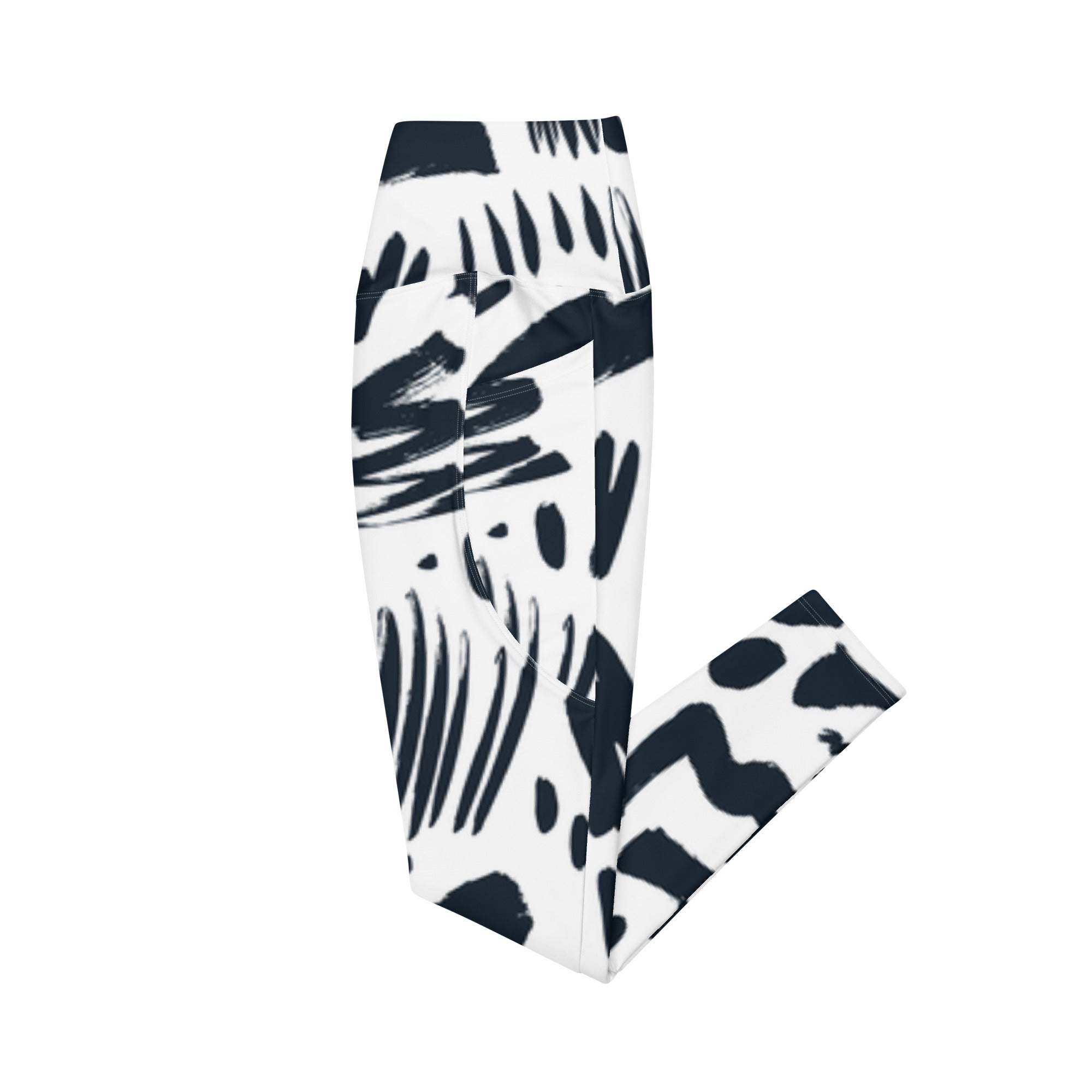 Monochrome (Crossover Leggings w/ Pockets - FB0016) - Trillii