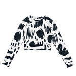 Monochrome (Long-Sleeve Crop Top - FB0016) - Trillii