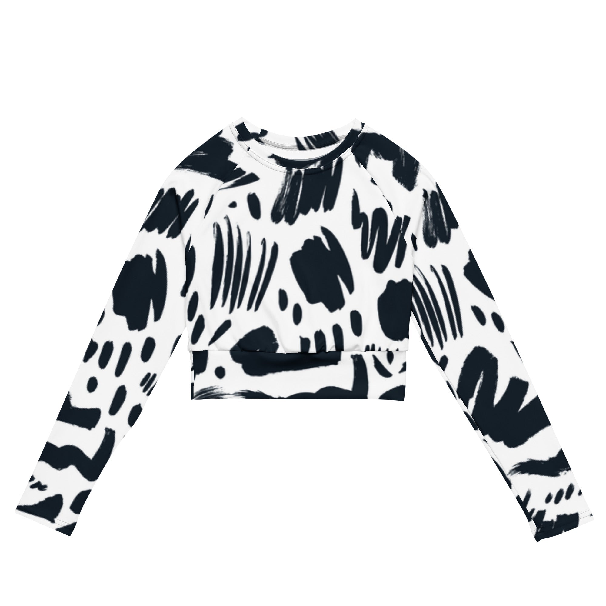 Monochrome (Long-Sleeve Crop Top - FB0016) - Trillii